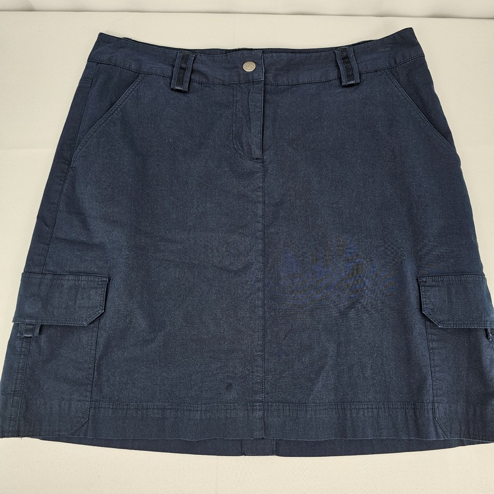 Tommy Bahama Womens Cotton Blend Midi Skirt Size 2 In Navy Blue